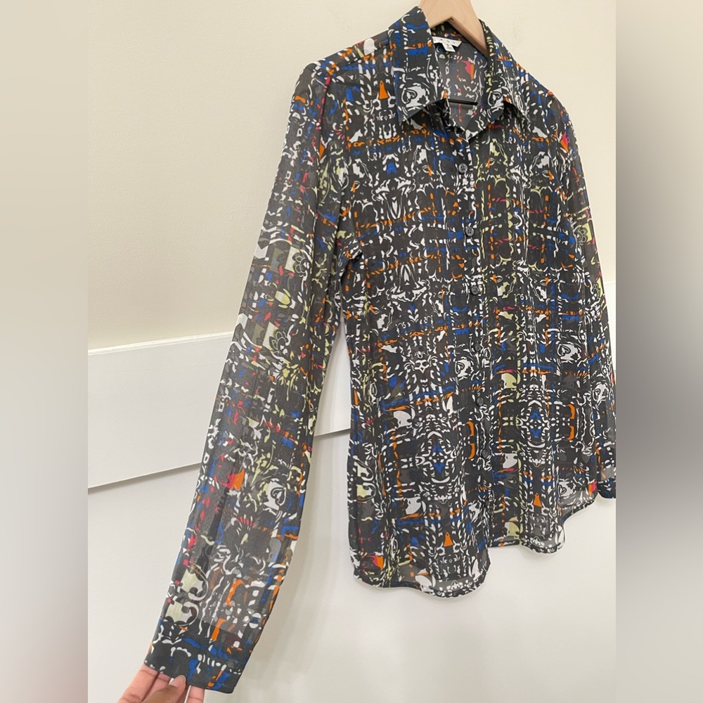 Cabi Multi-Color Abstract Print Button Down Light… - image 5